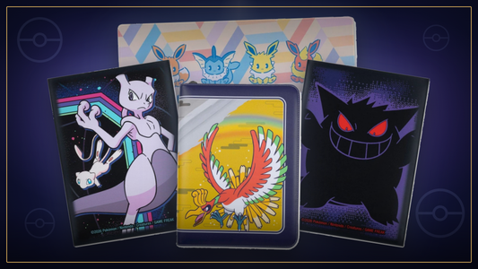 Pokémon Center TCG-Zubehör Oktober 2026: Mewtu-Hüllen, Ho-Oh-Binder, Gengar-Hüllen und Evoli-Playmat