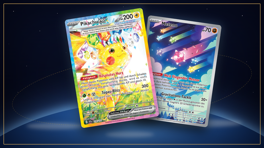 Pikachu-ex und Meteno, die ersten Pokémon-Karten im Weltall