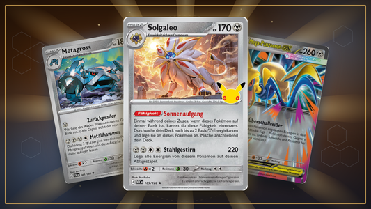 Solgaleo-Deck aus Pokémon 30 Jahre: Solgaleo, Metagross und Mega-Panzaeron-ex