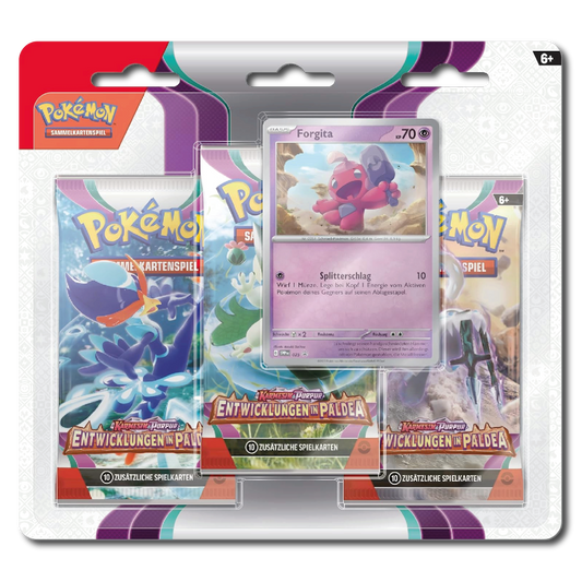 [DE] Karmesin & Purpur: Entwicklungen in Paldea 3-Pack Blister